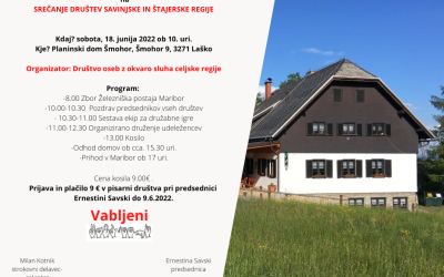Vabilo srečanje društev Savinjske in Štajerske regije