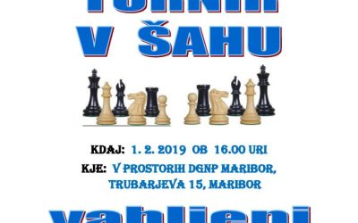 1. 2. 2019 Vabilo – turnir v šahu Maribor