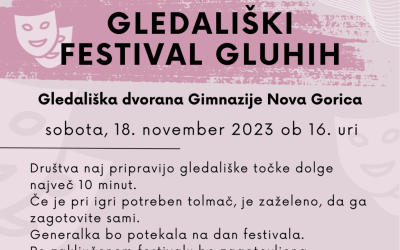 Gledališki festival gluhih 18.11.2023